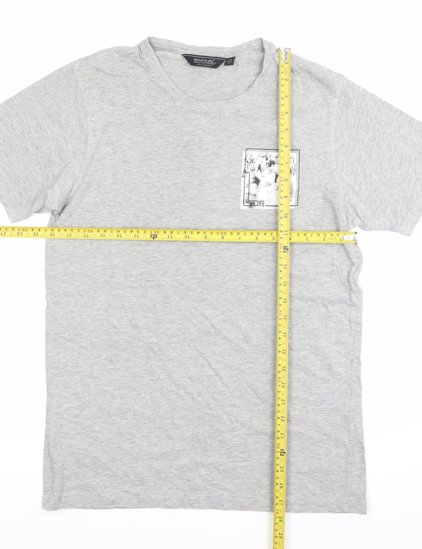 Regatta Men’s Grey Crew Neck Short Sleeve T-Shirt M Regular