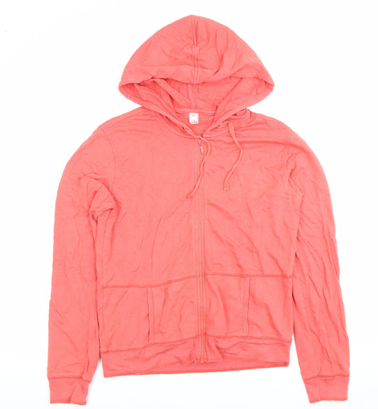 GAP Womens Pink Full Zip Hoodie Size L Long Sleeve Casual