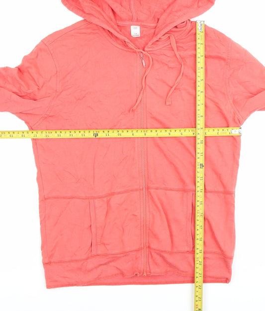 GAP Womens Pink Full Zip Hoodie Size L Long Sleeve Casual
