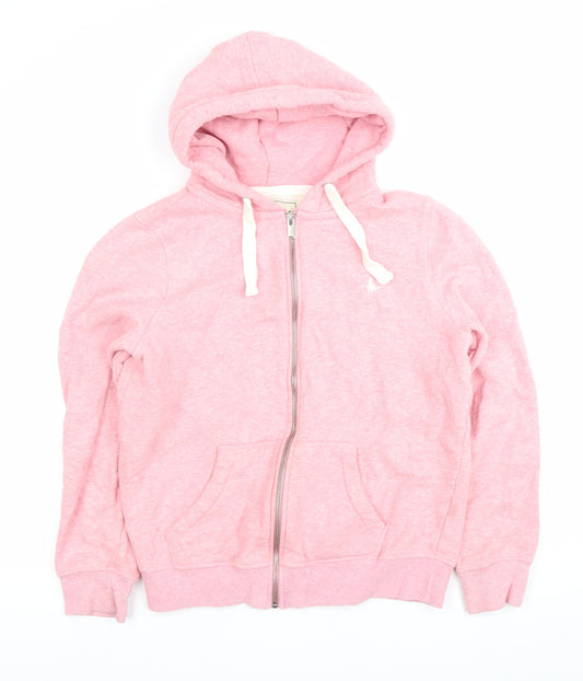 Jack Wills Womens Pink Full Zip Hoodie Size M Cotton Blend