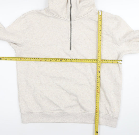 Joules Womens Beige 1/2 Zip Sweatshirt UK 12 Cotton Blend