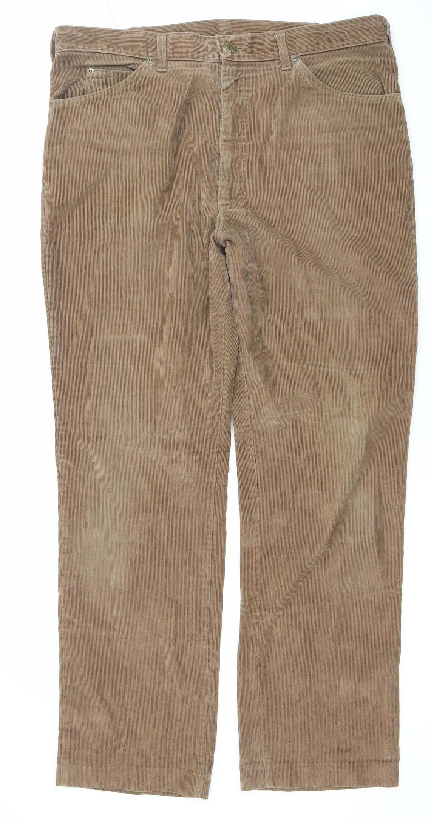 Lee Men’s Brown Corduroy Trousers 38x34 Straight Leg Casual