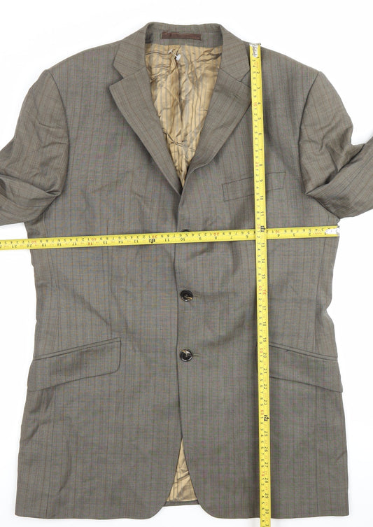 Jeff Banks Men’s Brown Checked Wool Blazer Jacket Size 42 Regular