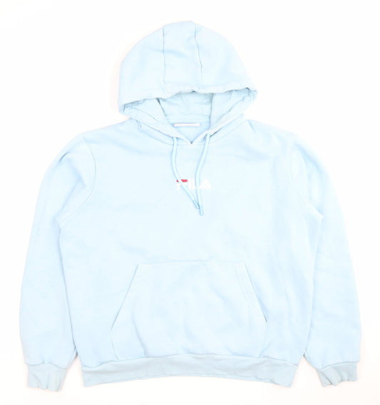 Fila Men’s Blue Pullover Hoodie L Logo Cotton Blend Sweatshirt