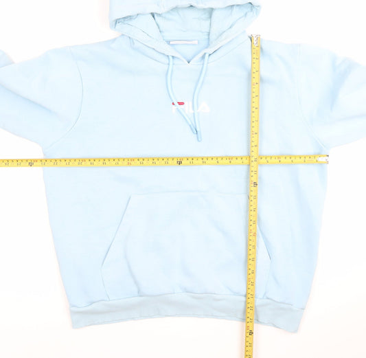 Fila Men’s Blue Pullover Hoodie L Logo Cotton Blend Sweatshirt