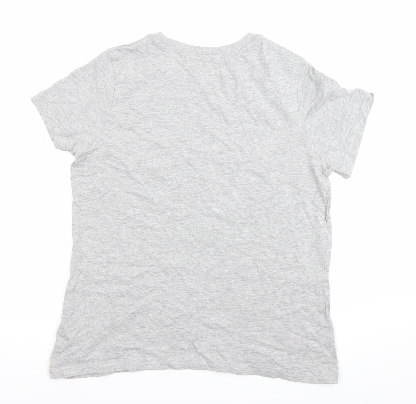 Lee Cooper Womens Grey Logo T-Shirt Size 12 Short Sleeve Cotton Blend