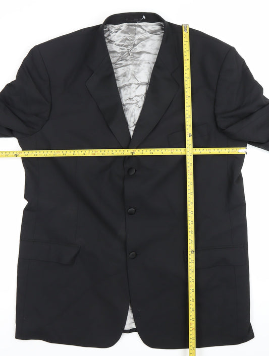 Balmain Men Black 46L Wool Blend Single-Breasted Blazer Jacket