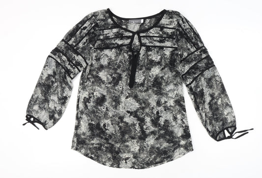 Mint Velvet Womens Multicoloured Sheer Tunic Blouse Size 8