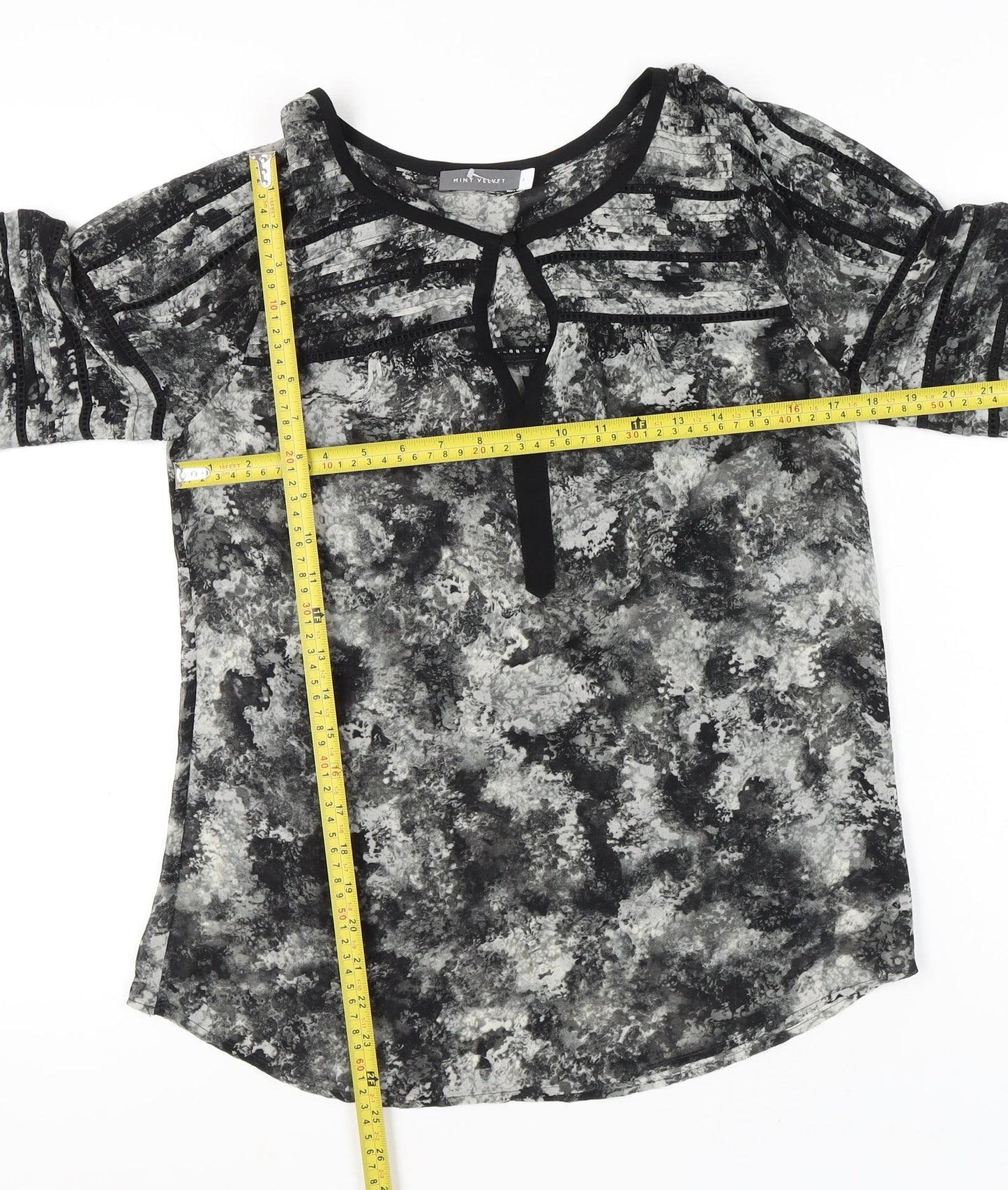 Mint Velvet Womens Multicoloured Sheer Tunic Blouse Size 8