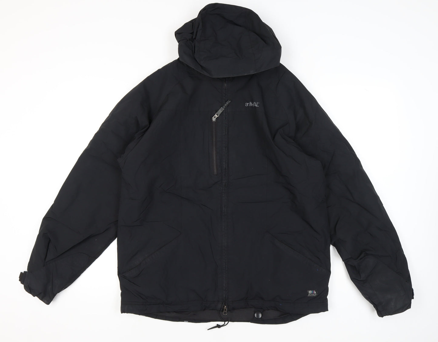 Animal Mens Black M Hooded Puffer Jacket Winter Casual Outdoor