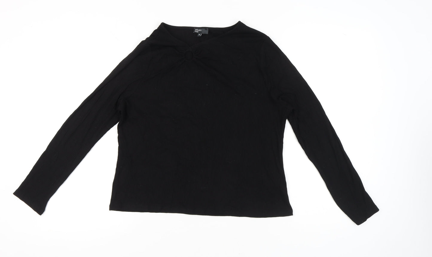 Nobody's Child Womens Black Size 18 Long Sleeve V-Neck Blouse