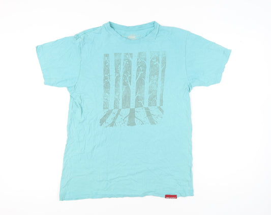 Eden Project Womens Blue Organic Cotton Graphic T-Shirt M