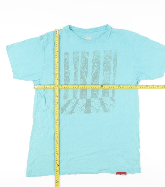 Eden Project Womens Blue Organic Cotton Graphic T-Shirt M