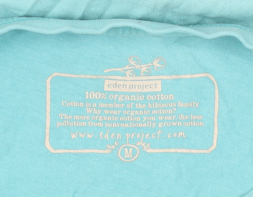 Eden Project Womens Blue Organic Cotton Graphic T-Shirt M