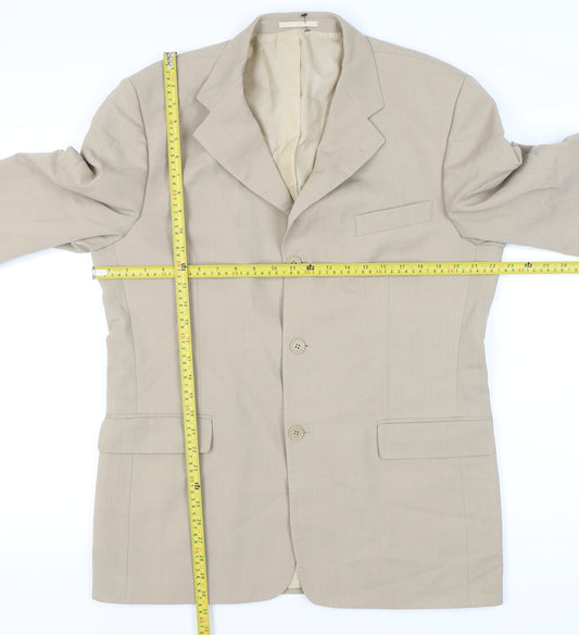 Rohan Men's Beige 42 Blazer Single-Breasted Wool Blend Jacket