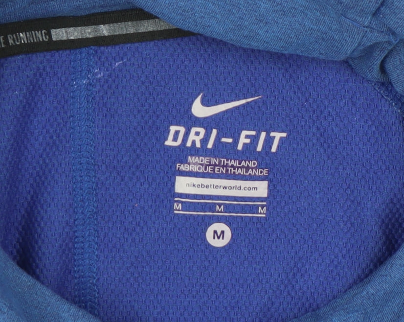 Nike Womens Blue Running Pullover Sweatshirt Size M Dri-Fit