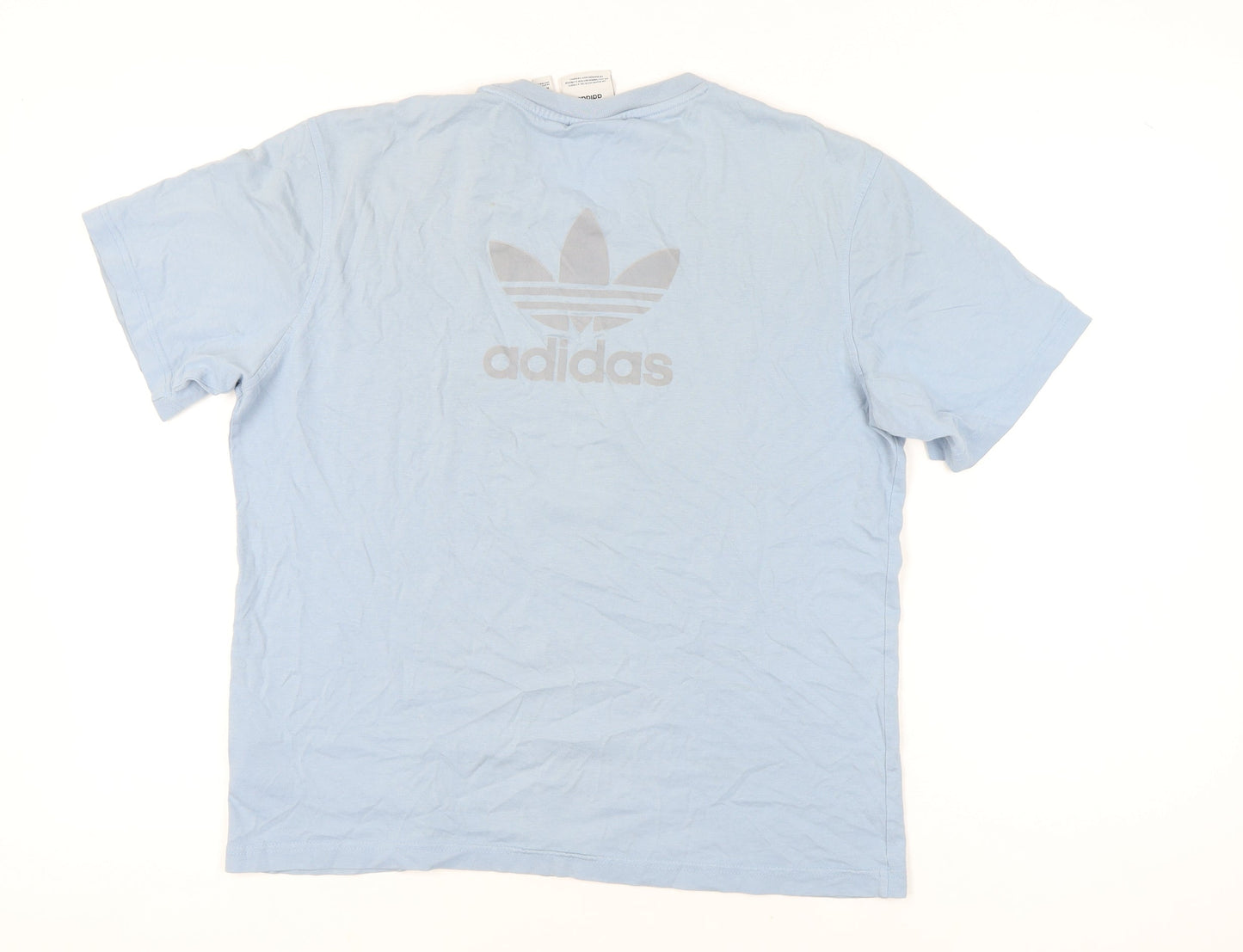 Adidas Men’s Blue Cotton Short Sleeve T-Shirt Size M Crew Neck Logo