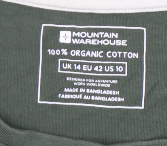 Mountain Warehouse Womens Green Organic Cotton T-Shirt UK 14