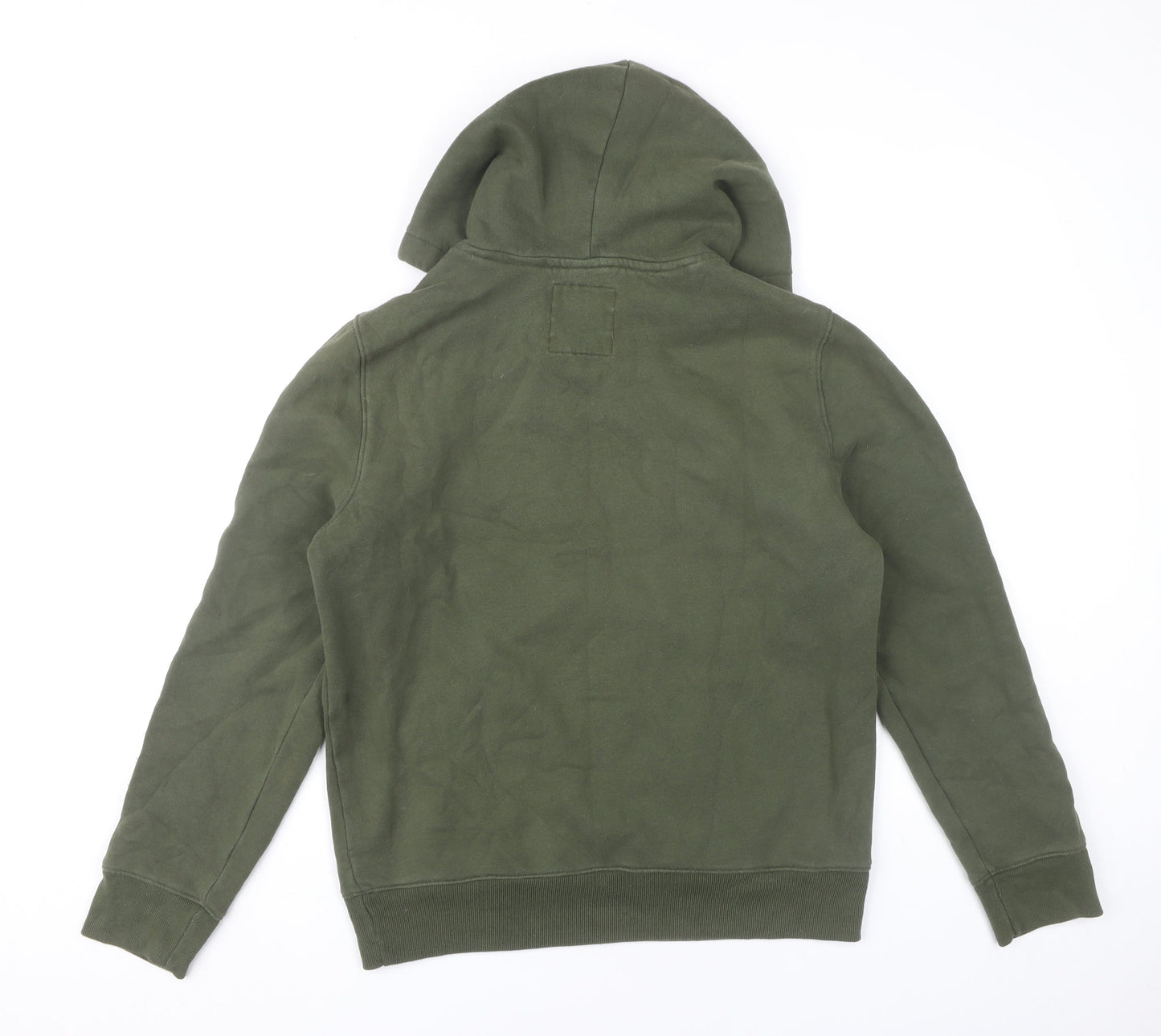 Hollister Mens Green Pullover Hoodie Small Logo Embroidered Fleece