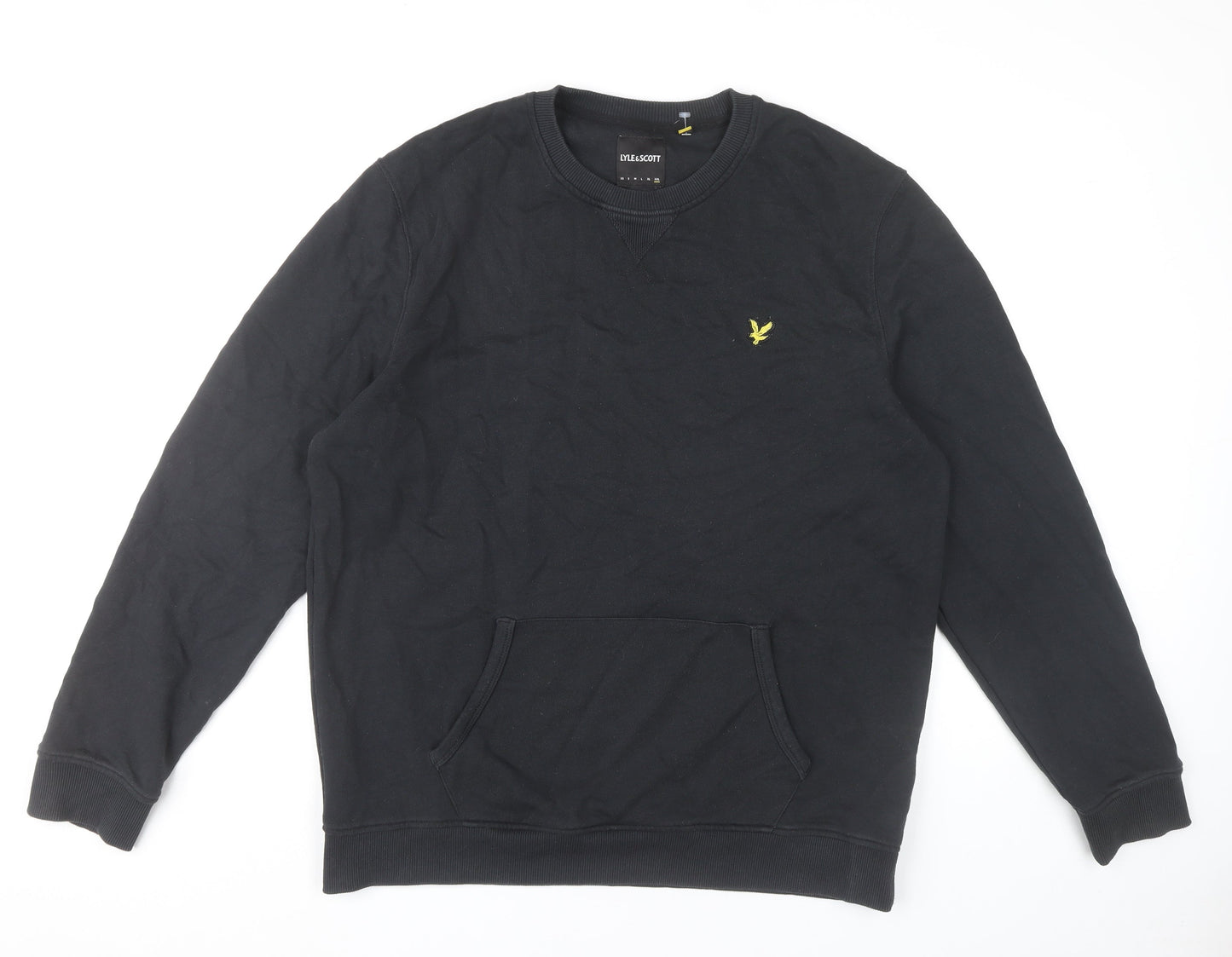 Lyle & Scott Mens Black XL Pullover Sweatshirt Crew Neck Cotton Blend