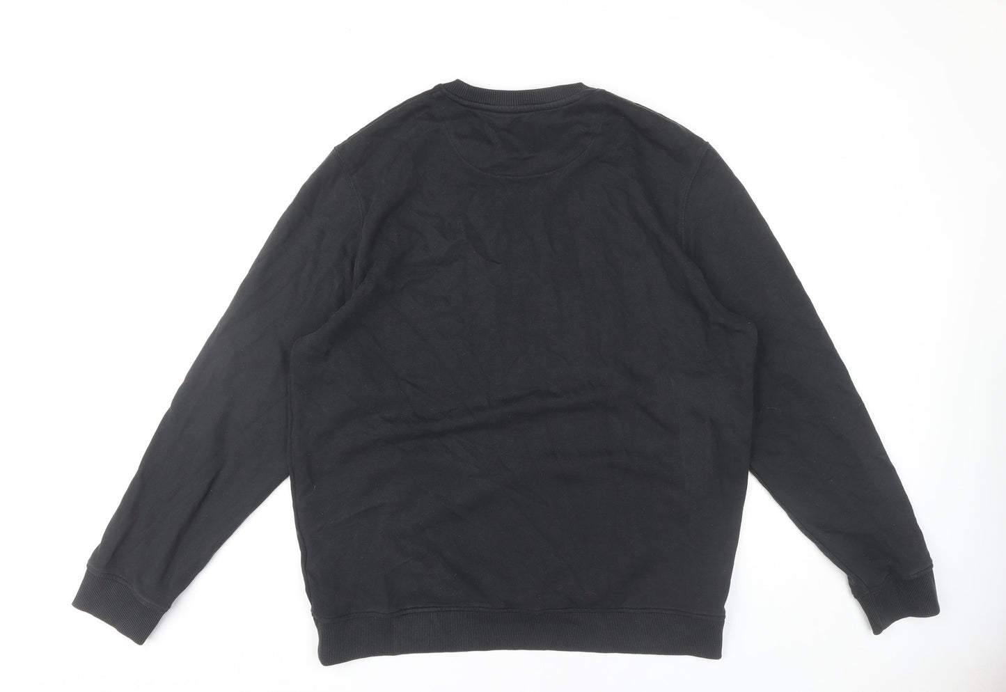 Lyle & Scott Mens Black XL Pullover Sweatshirt Crew Neck Cotton Blend