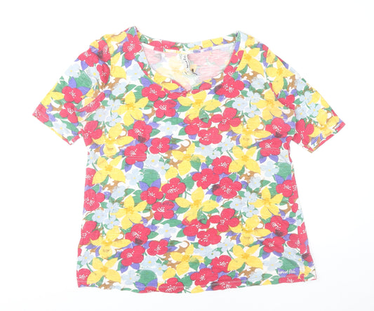 Weird Fish Womens Multicoloured Floral T-Shirt Size 12 Cotton Modal