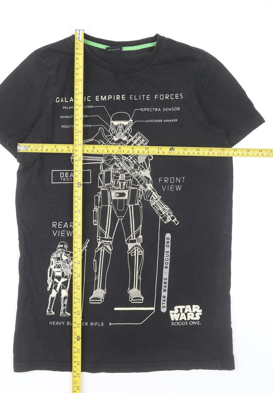 Star Wars Boys Black Graphic T-Shirt 11-12 Years Death Trooper Rogue One