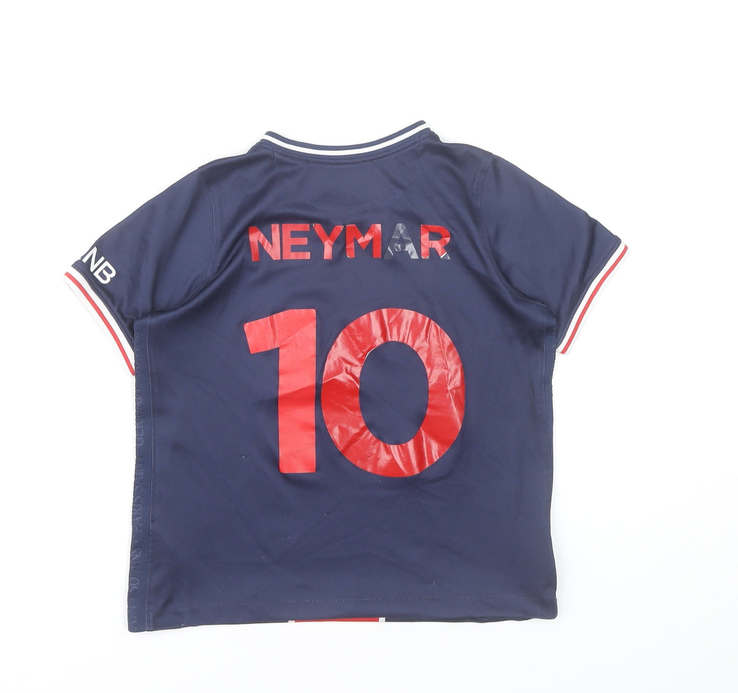 Nike Boys PSG Neymar #10 Football Jersey Blue 7-8Y Short Sleeve V-Neck