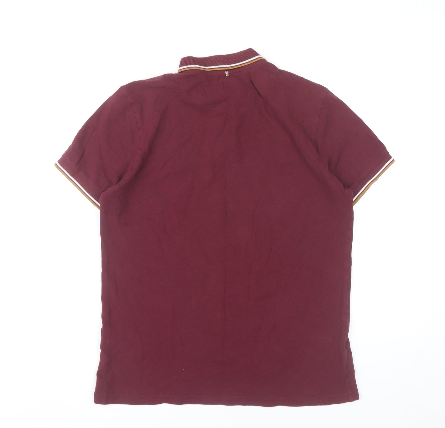 Pretty Green Men’s Red Polo Shirt M Cotton Casual Short Sleeve