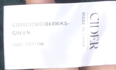 Cider Women’s Green Striped Cropped Polo Shirt Size S Cotton