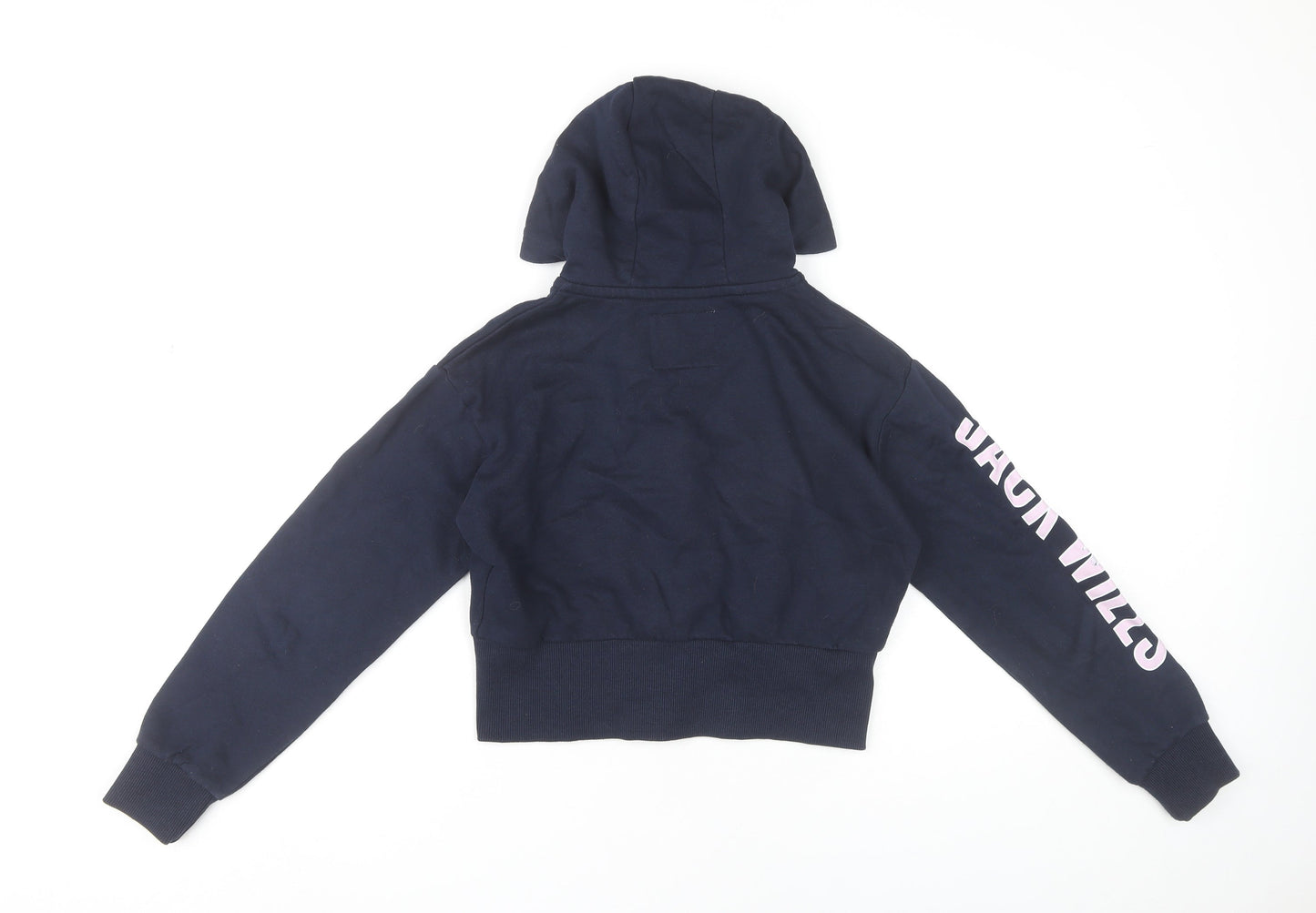 Jack Wills Girls Blue Full Zip Hoodie 9-10 Years Cotton Blend Hooded Top