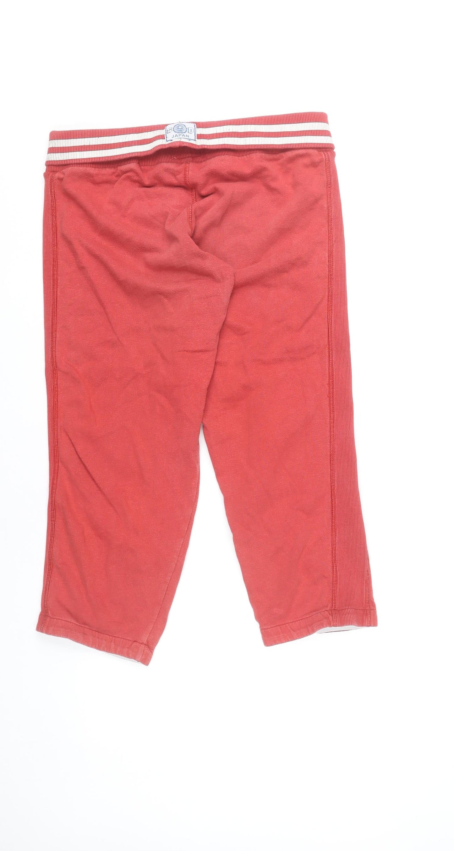 Superdry Womens Red Capri Jogger Trousers Size M Cotton Casual