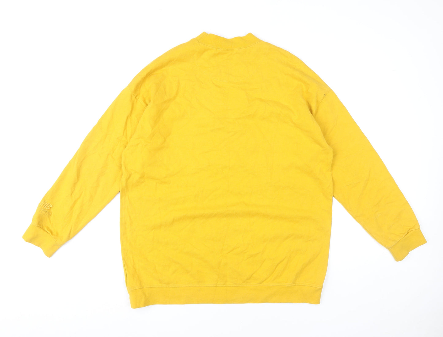 New Balance Mens Yellow Crew Neck Sweatshirt Medium Pullover