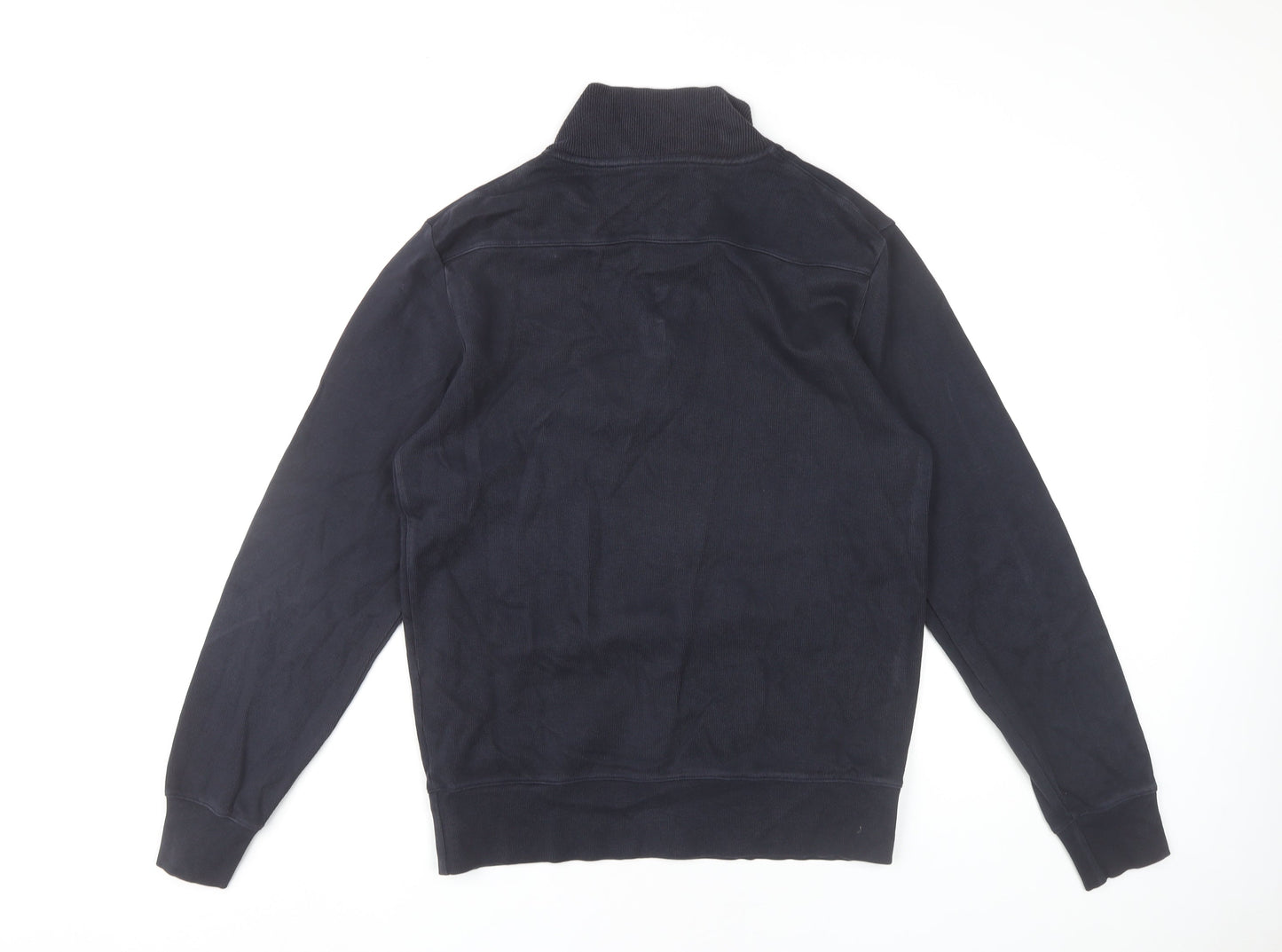 GANT Men’s Blue Cotton Half Zip Jumper High Neck Size M