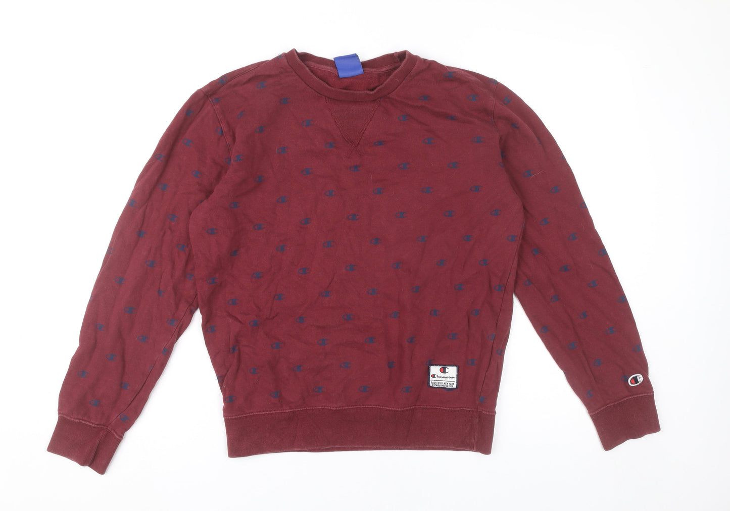 Champion Men’s Red XS Pullover Sweatshirt Logo Crew Neck