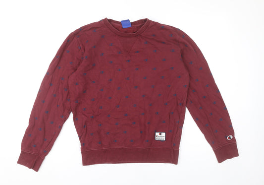 Champion Men’s Red XS Pullover Sweatshirt Logo Crew Neck