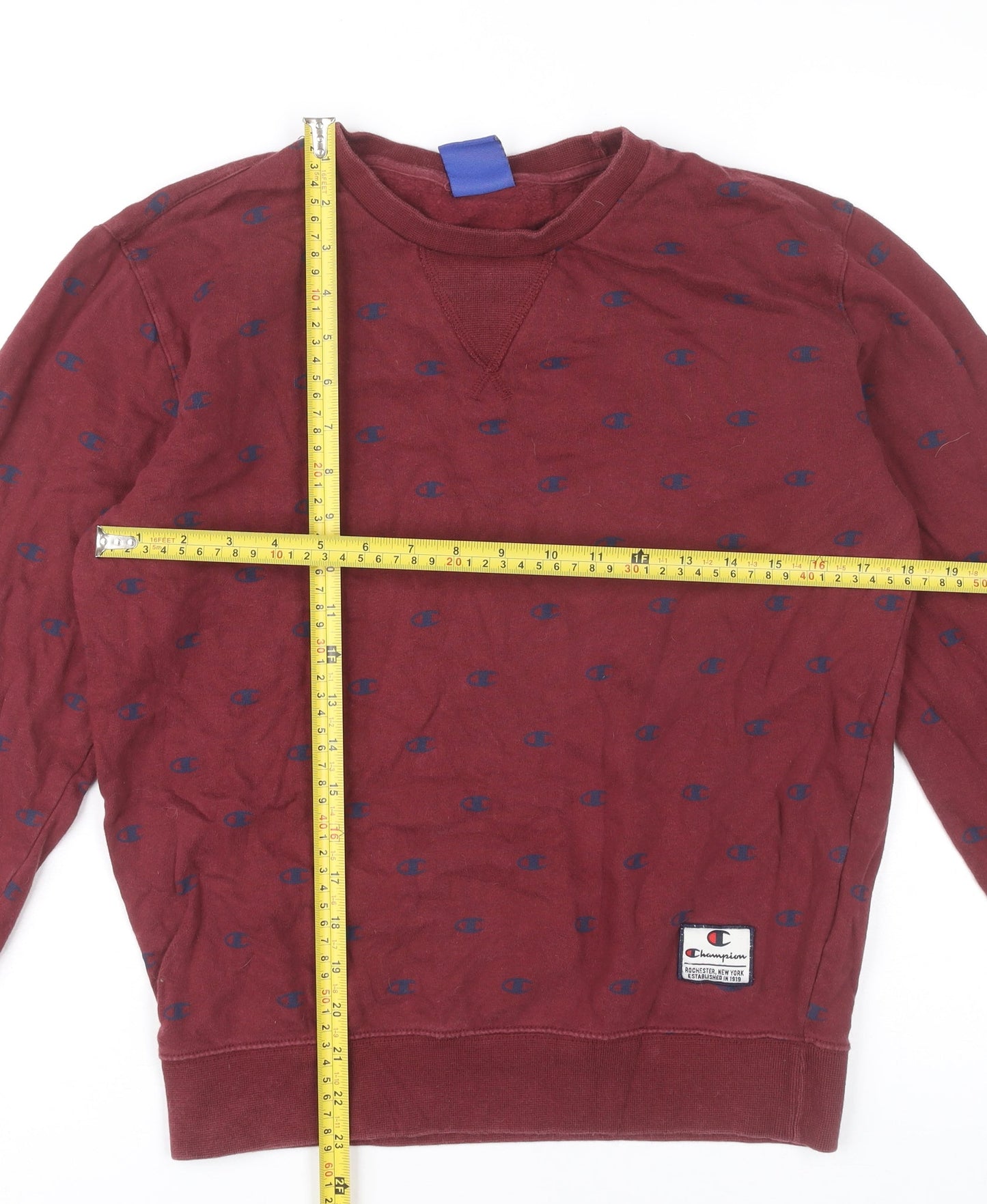 Champion Men’s Red XS Pullover Sweatshirt Logo Crew Neck