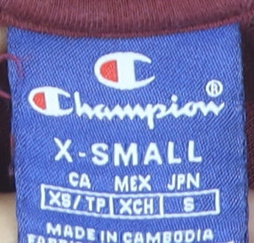 Champion Men’s Red XS Pullover Sweatshirt Logo Crew Neck