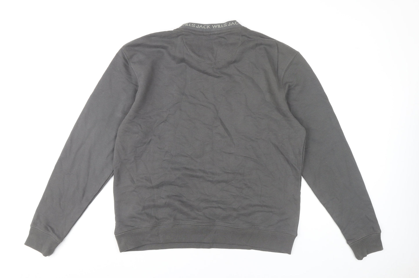 Jack Wills Men’s Grey Sweatshirt L Relaxed Fit Pullover Crew Neck