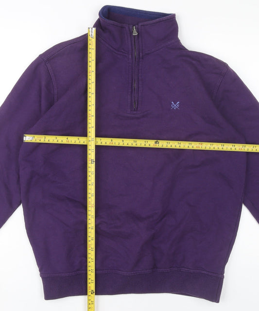 Crew Clothing Co. Unisex Purple Small 1/4 Zip Sweatshirt