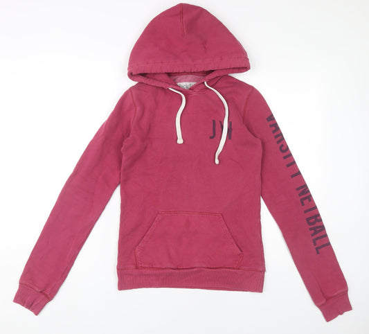 Jack Wills Womens Pink Size 6 Pullover Hoodie Varsity Netball