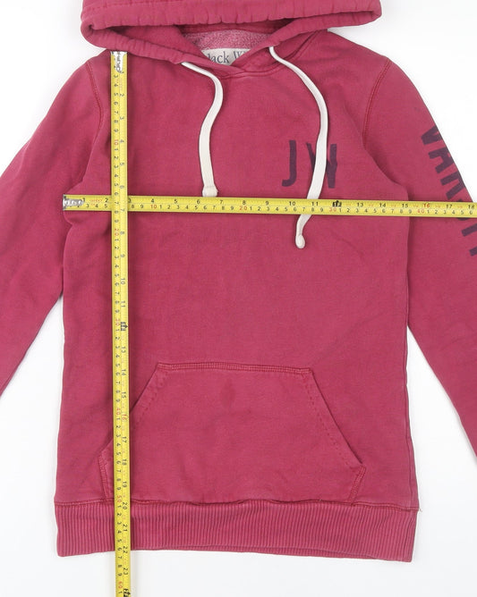 Jack Wills Womens Pink Size 6 Pullover Hoodie Varsity Netball