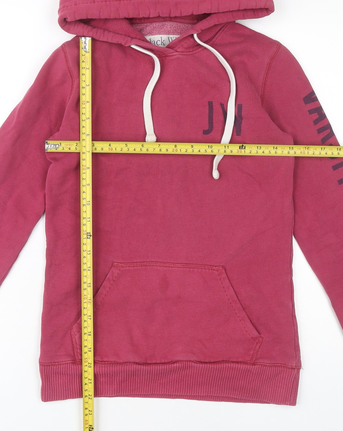 Jack Wills Womens Pink Size 6 Pullover Hoodie Varsity Netball
