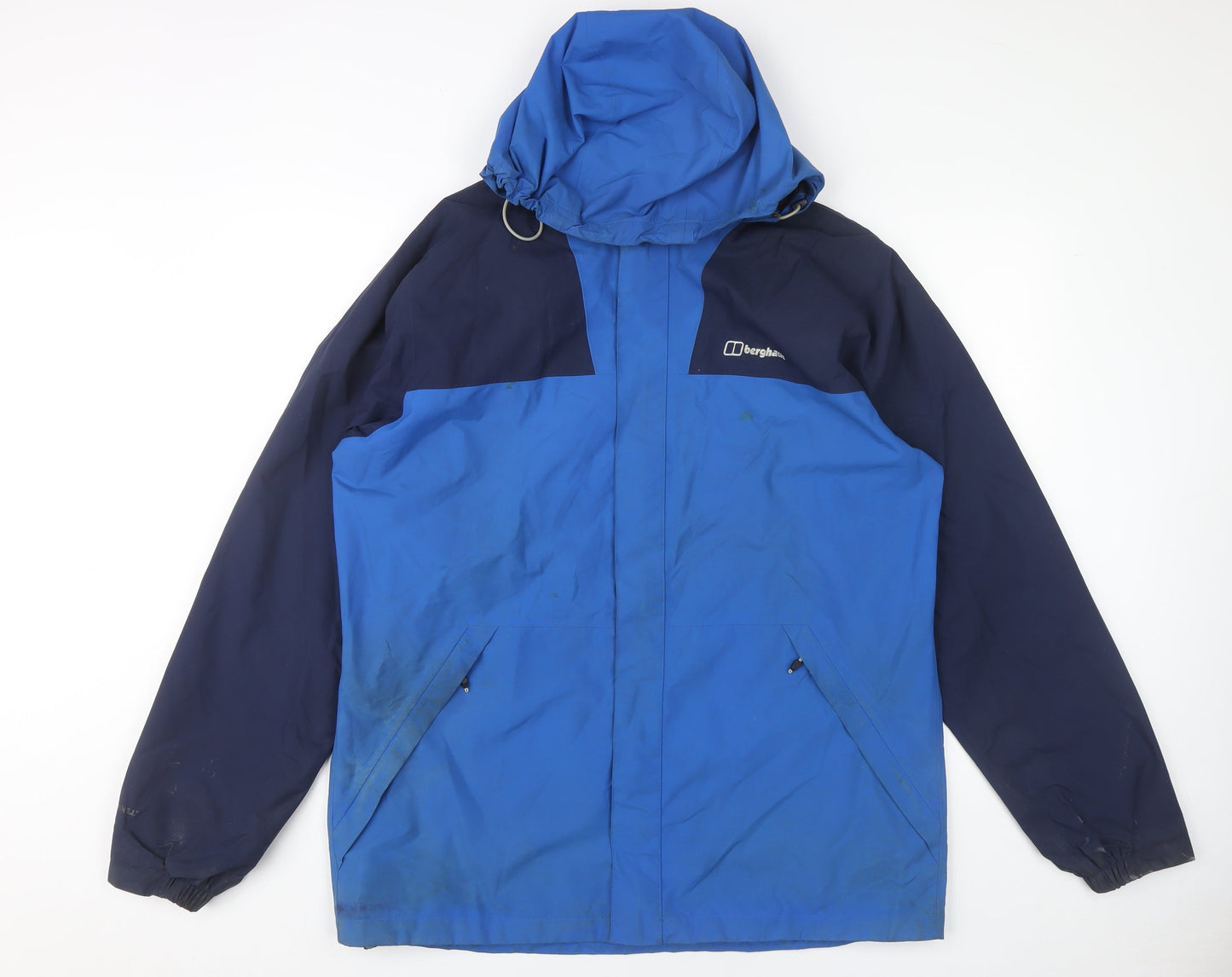Berghaus Men’s Blue XL Waterproof Hooded Rain Jacket Coat Hiking Outdoor