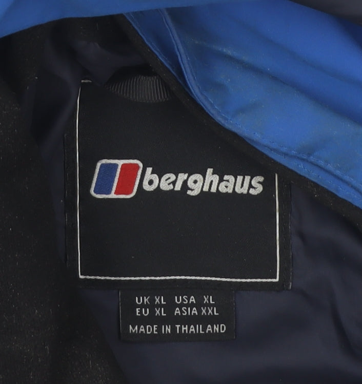 Berghaus Men’s Blue XL Waterproof Hooded Rain Jacket Coat Hiking Outdoor