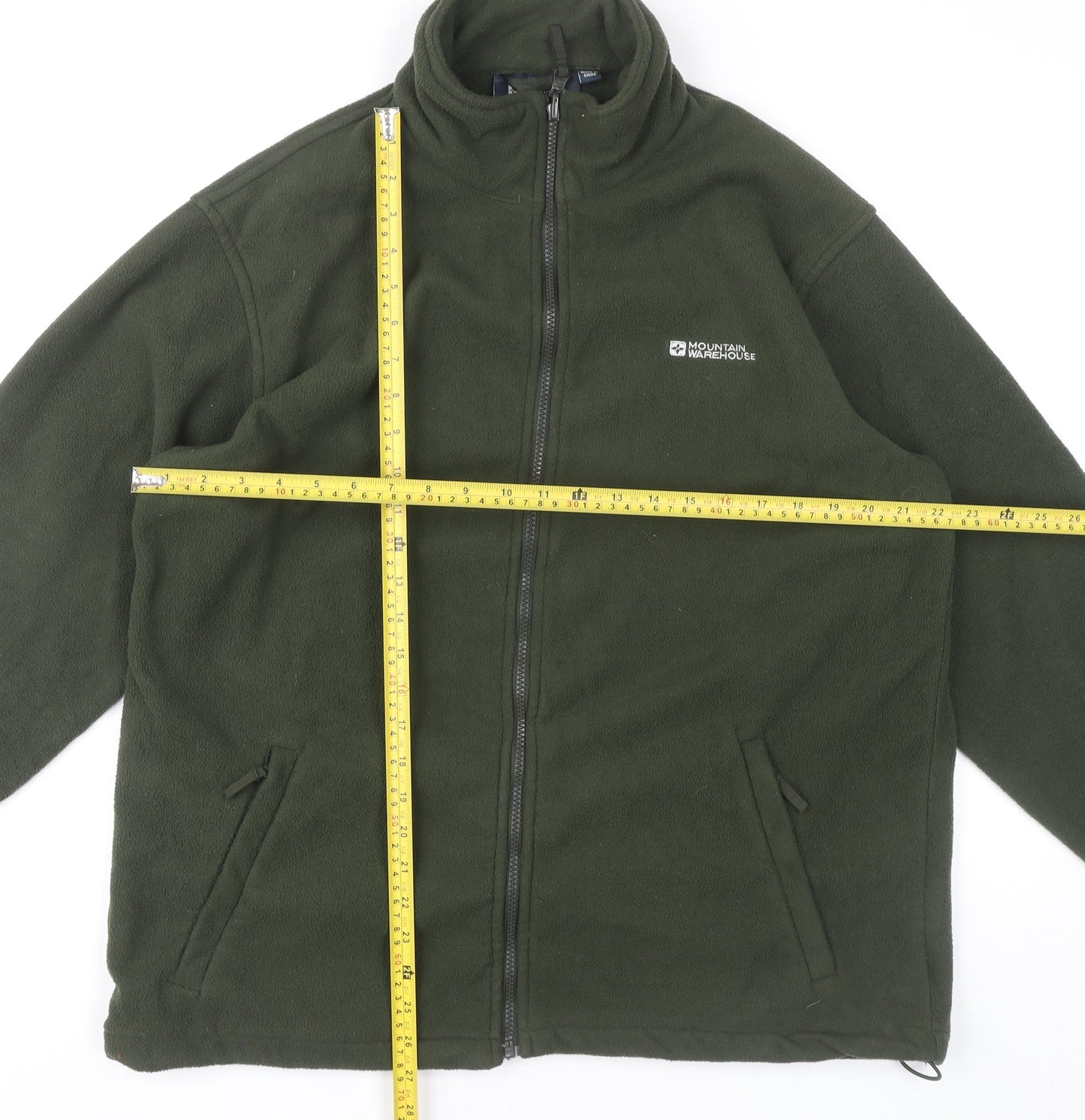 Mountain Warehouse Men’s Green Fleece Zip Jacket L Outdoor Hiking