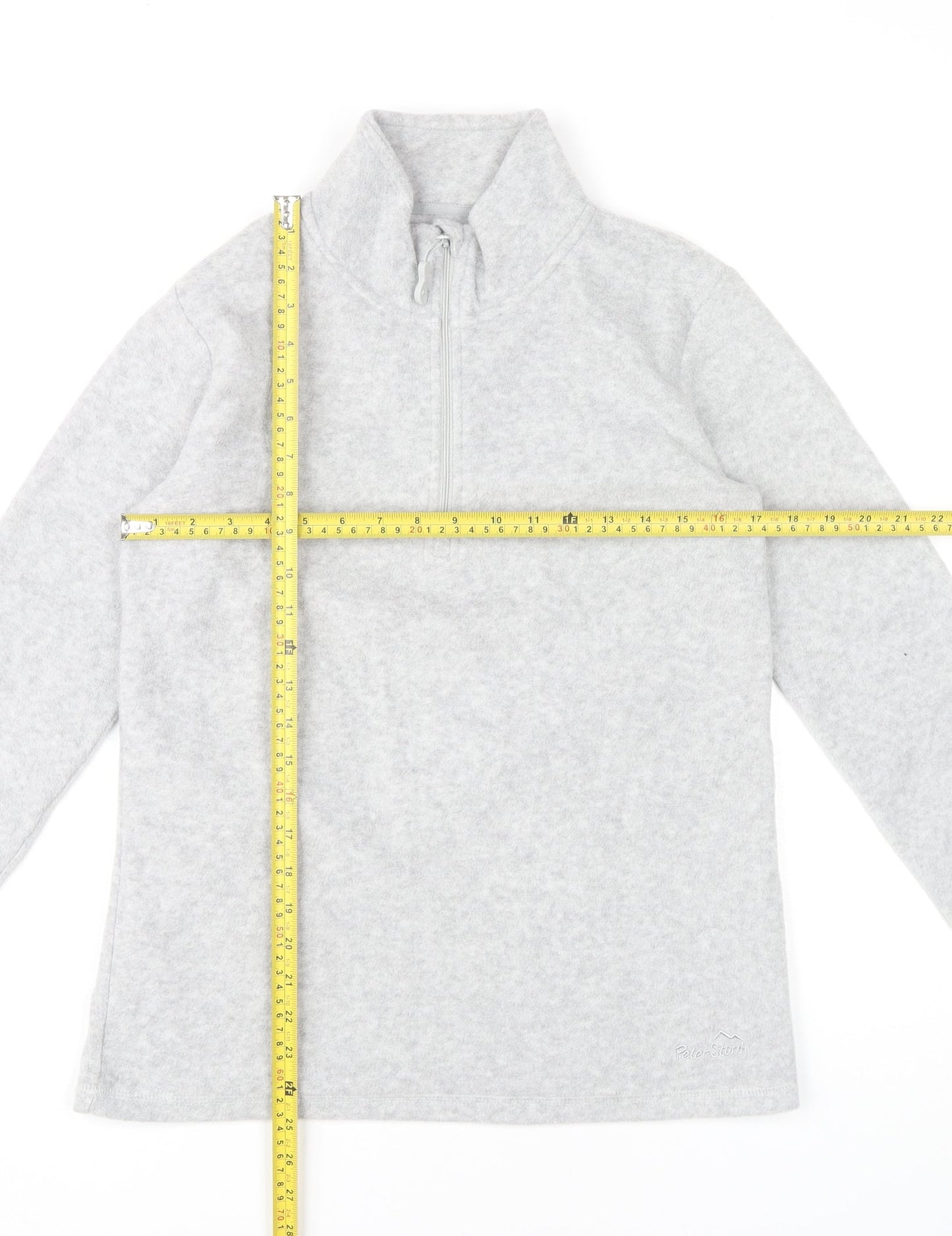 Peter Storm Womens Grey Fleece Sweatshirt Size 12 1/2 Zip Outdoor