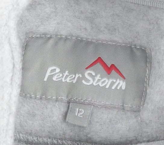Peter Storm Womens Grey Fleece Sweatshirt Size 12 1/2 Zip Outdoor
