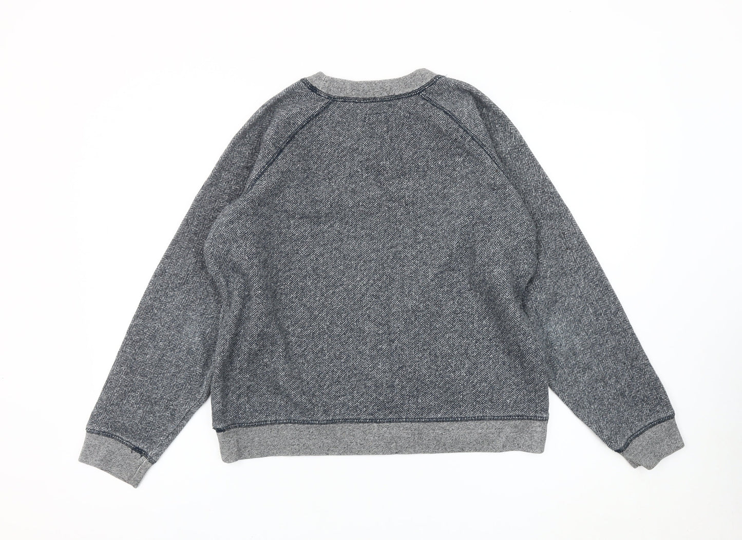 Jack Wills Womens Grey Sweatshirt UK 14 Cotton Blend Crew Neck