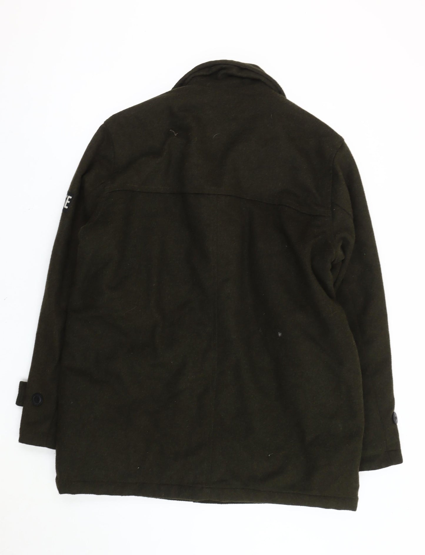 Quiksilver Men’s Green Wool Blend Overcoat Jacket L